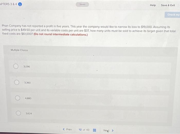  PTERS 3 & 4 Saved Help Save & Exit Check my