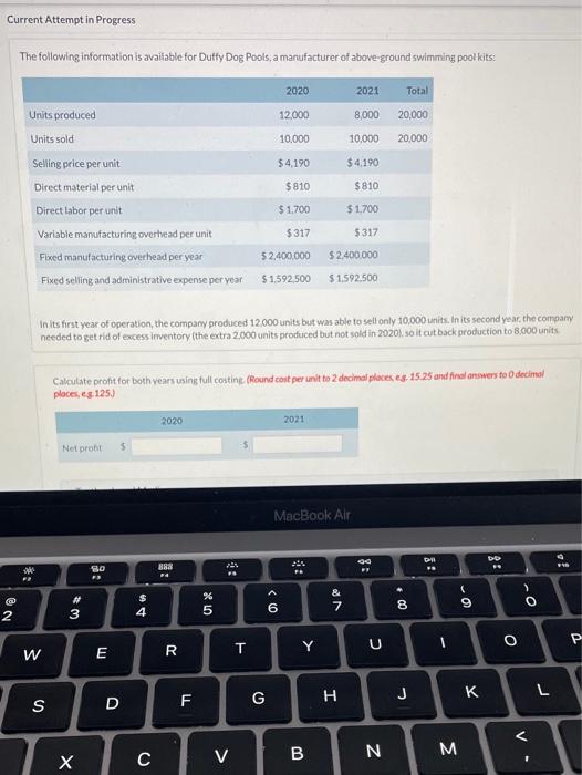  Current Attempt in Progress The following information is available for Duffy