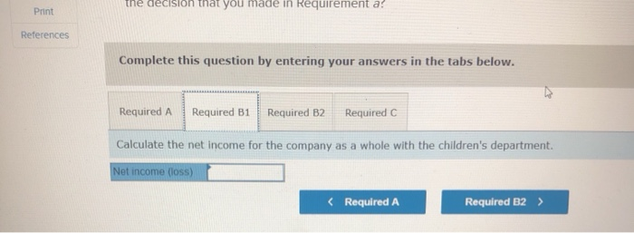 operates a separate department that has its own manager. The manager of