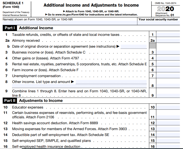 Using the case below, fill out SCHEDULE 1 FORM attached below based