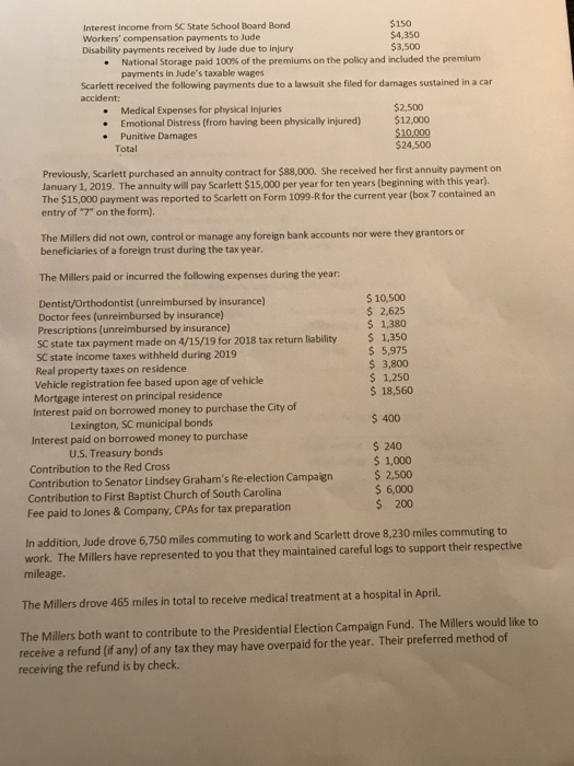 Scenario Please complete the 2019 federal income tax return for Jude and