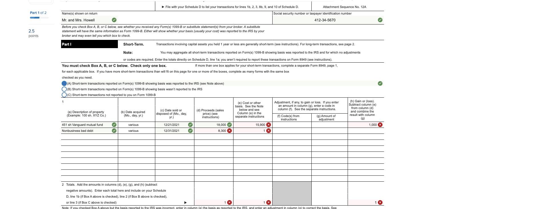 the questions displayed below.] Part 2012 Part 2 of 2 During 2021,