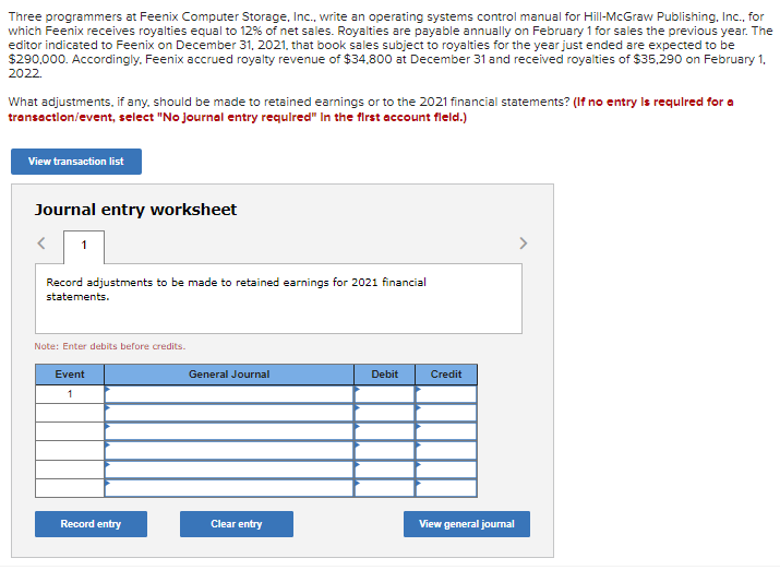  Three programmers at Feenix Computer Storage, Inc., write an operating systems