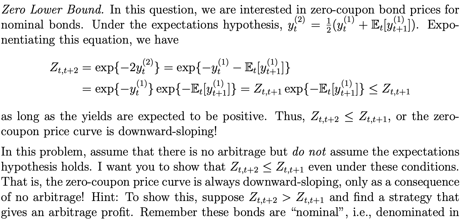 (2) = Zero Lower Bound. In this question, we are interested