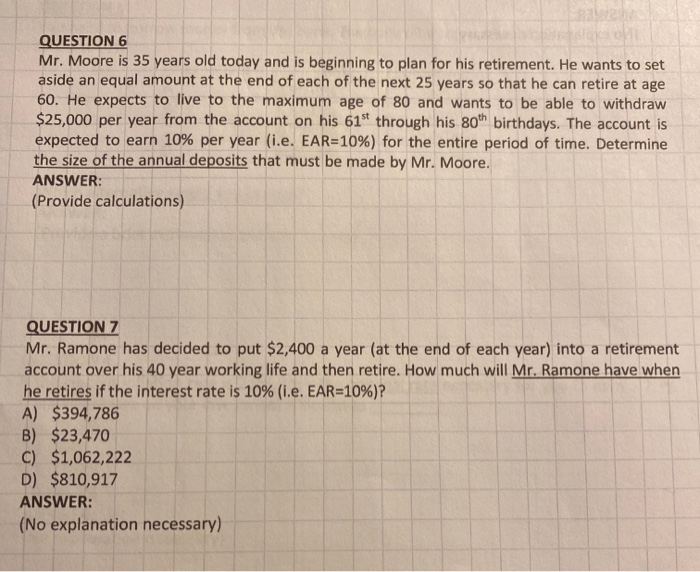 please help with 6 and 7. step by step. thank you QUESTION