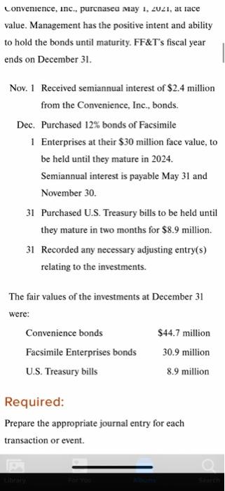 Corporation is a confectionery wholesaler that frequently buys and sells securities to