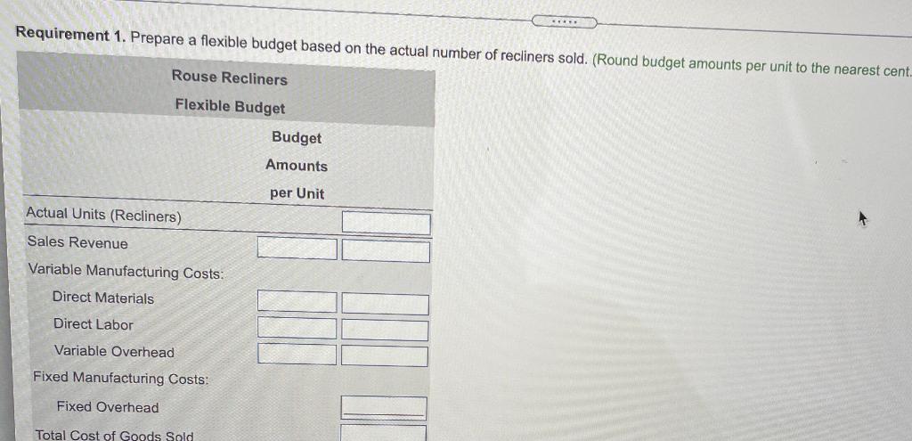 Actual Results recliners) (955 recliners) $ 497,250 $ 453,625 49,725 Sales (975