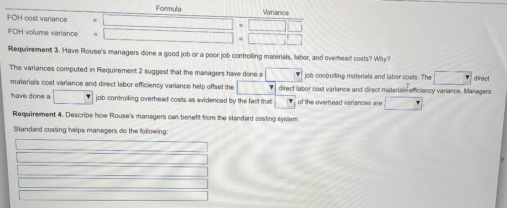 @ $9.40 / DLHr) Variable Overhead (5,850 yds. @ $5.30 / yd.)