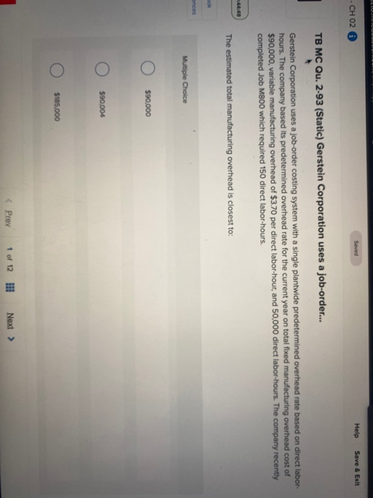  Help Saved Save & Exit - CH 02 TB MC Qu.