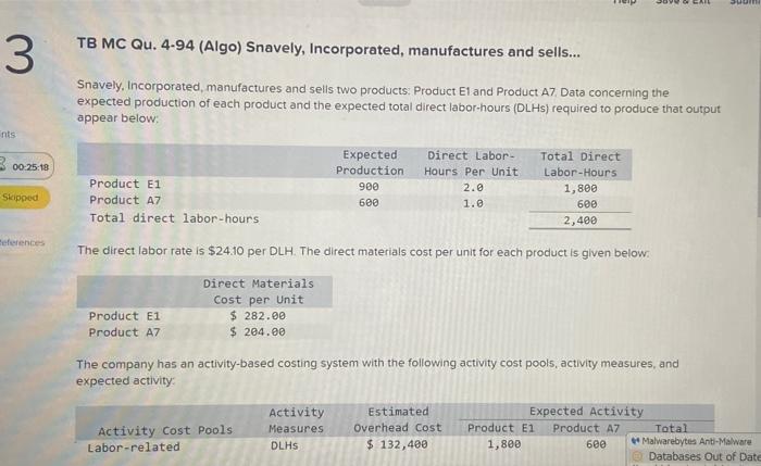 concerning the expected production of each product and the expected total direct