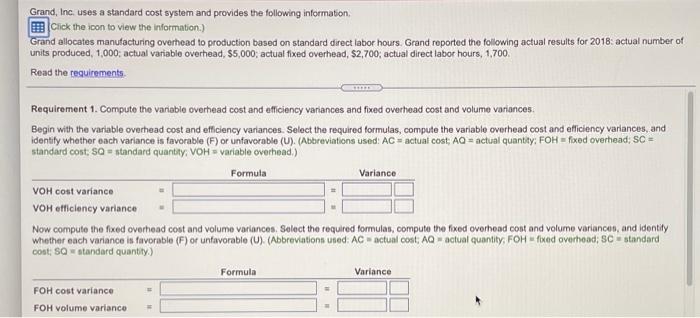tity: fost ; FC $1,200 $1,600 Static budget variable overhead Static budget