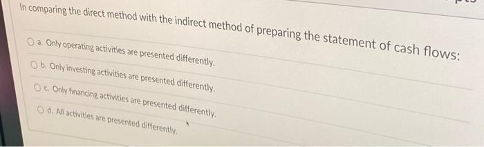  3 In comparing the direct method with the indirect method of