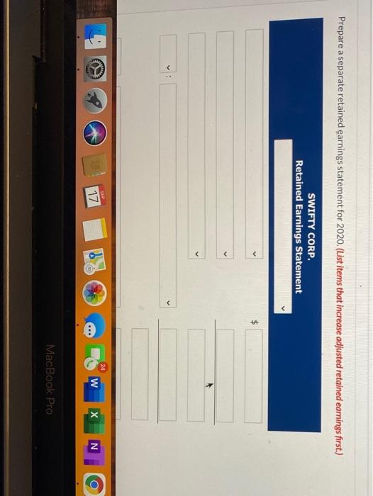 to Swifty Corp. for the year 2020 Net sales $1,092,000 $67,200 Cost