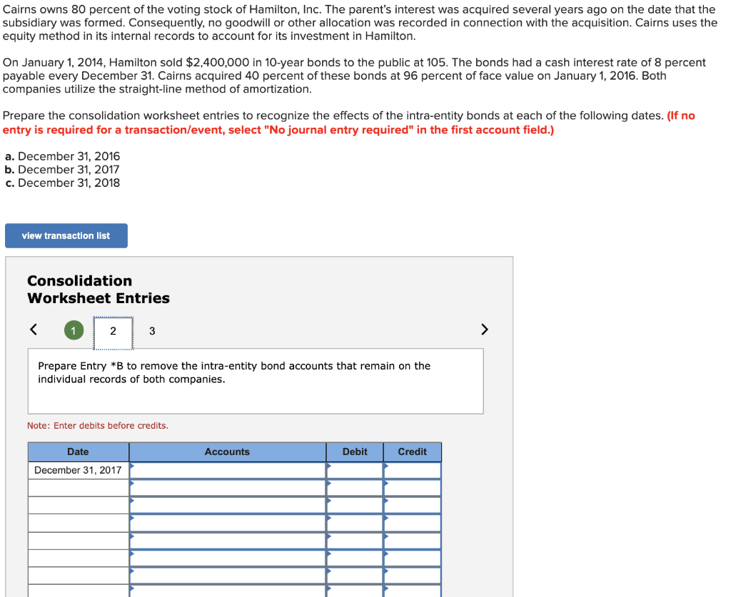 Cairns owns 80 percent of the voting stock of Hamilton, Inc. The