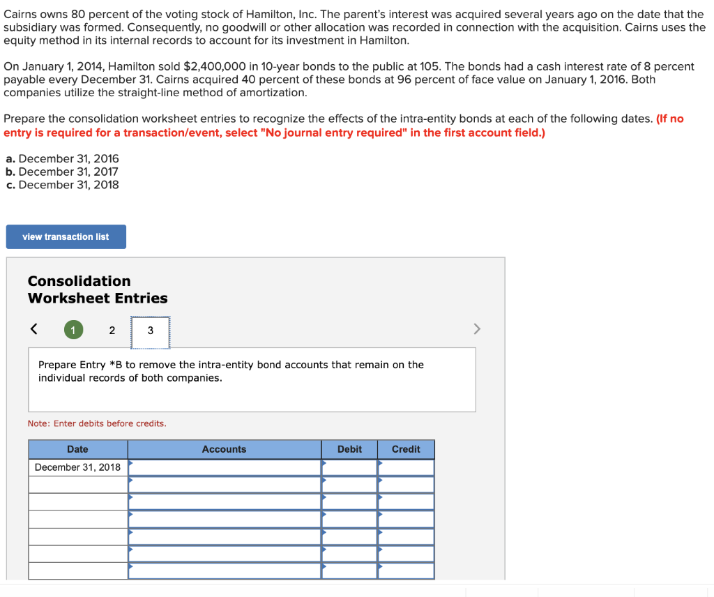 parent's interest was acquired several years ago on the date that the
