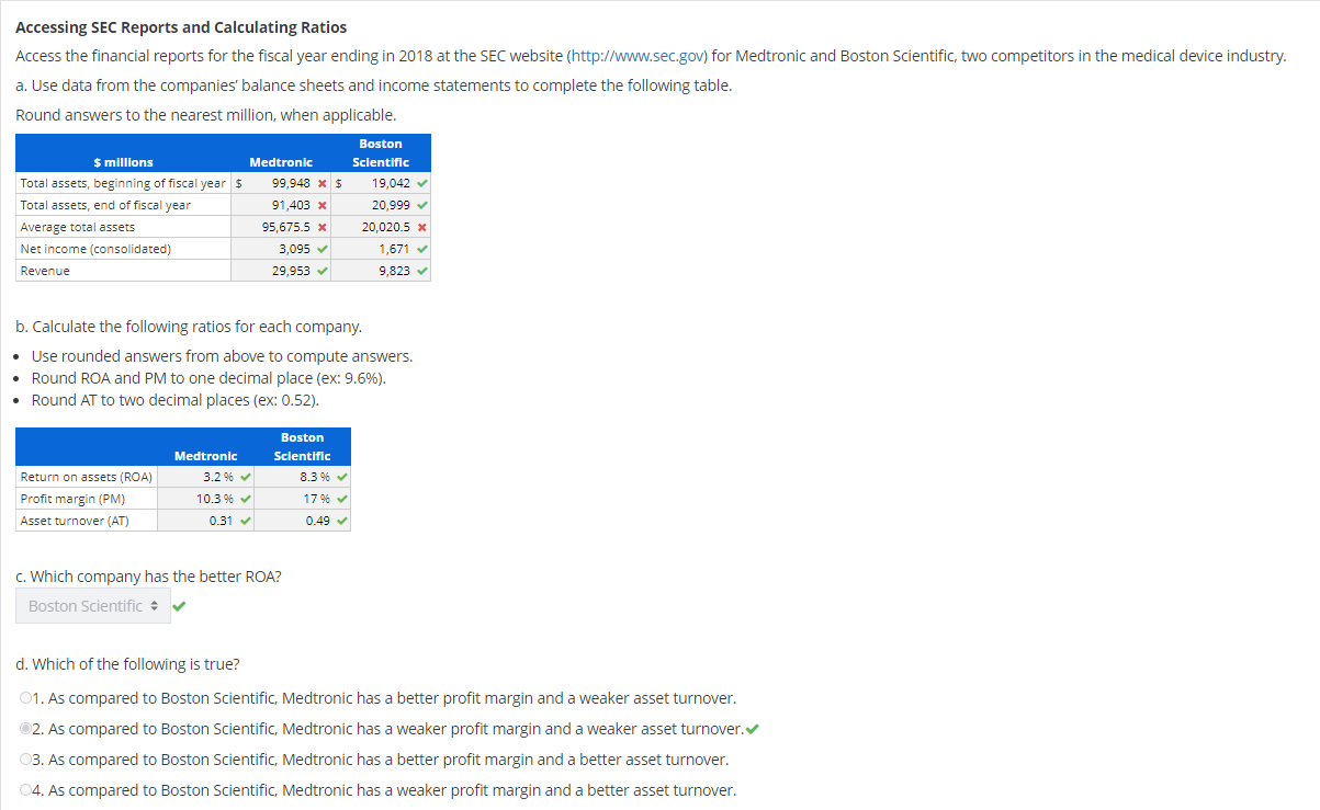  Accessing SEC Reports and Calculating Ratios Access the financial reports for