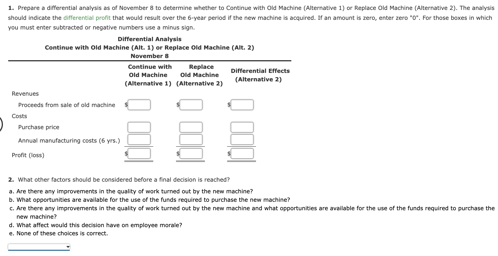 replacing a machine that has been used in its factory for 4