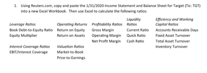 1. Using Reuters.com, copy and paste the 1/31/2020 Income Statement and