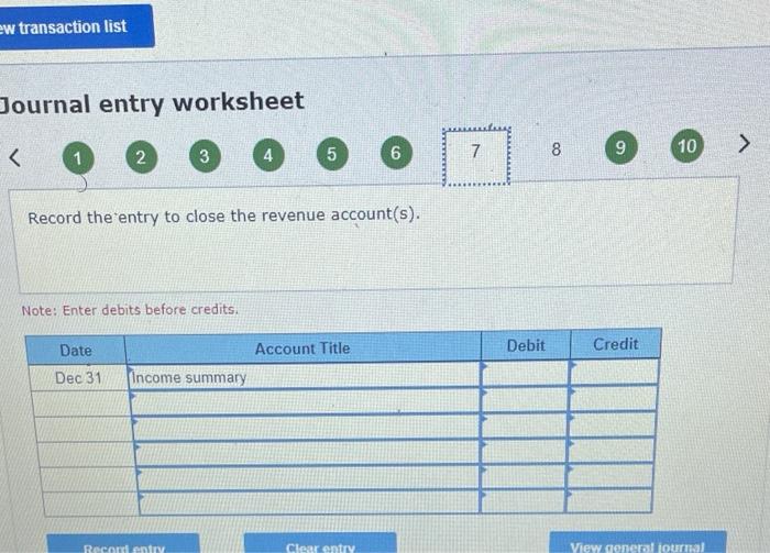  ew transaction list Journal entry worksheet 2 4 > 5 3