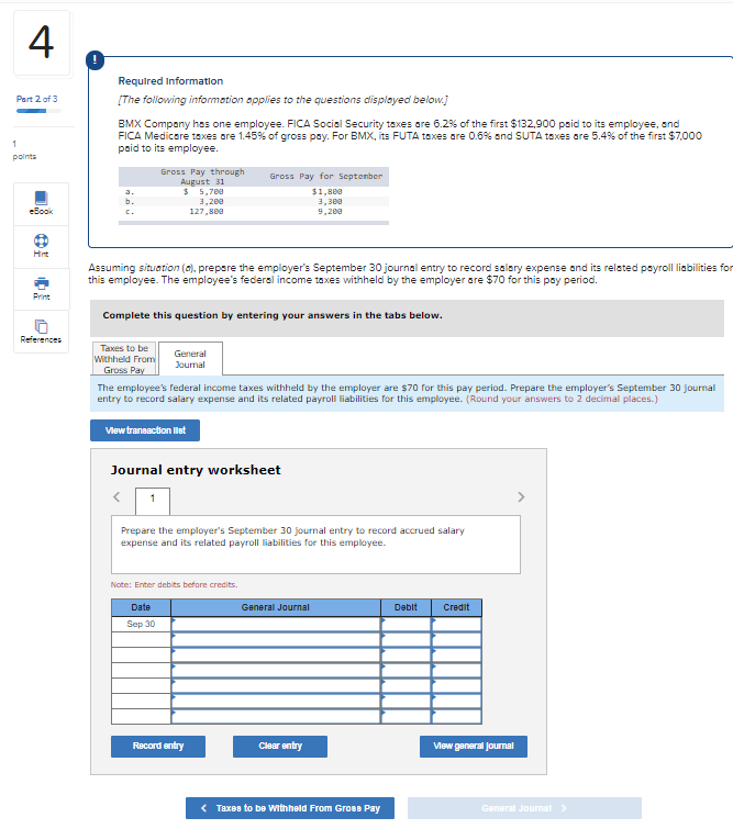 3 1 points Required Information [The following information applies to the questions
