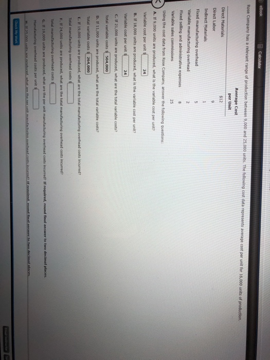 sales commissions E. IF 19,000 units are produced, what are the total