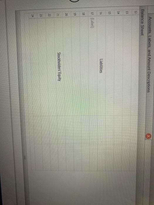 Labels, and Amount Descriptions Balance Sheet Instructions Accumulateu depreciation equipment 7,340 Net