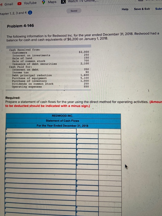  D YouTube Maps 1 Gmail x Watch IV Help Save &