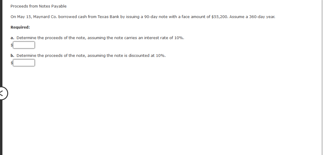  Proceeds from Notes Payable On May 15, Maynard Co. borrowed cash