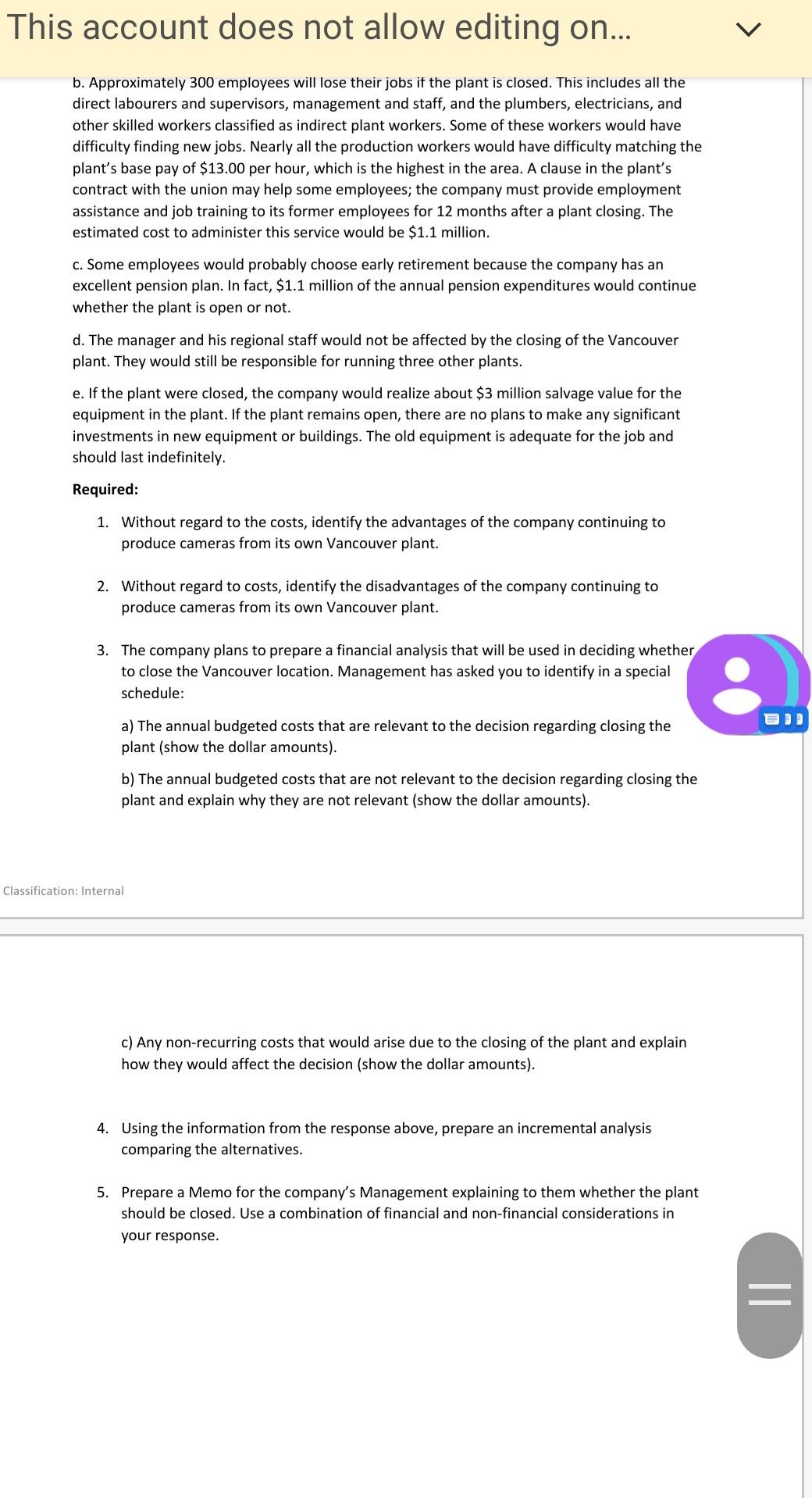 QuickSnap Photo Company manufactures high end cameras with operations in multiple cities