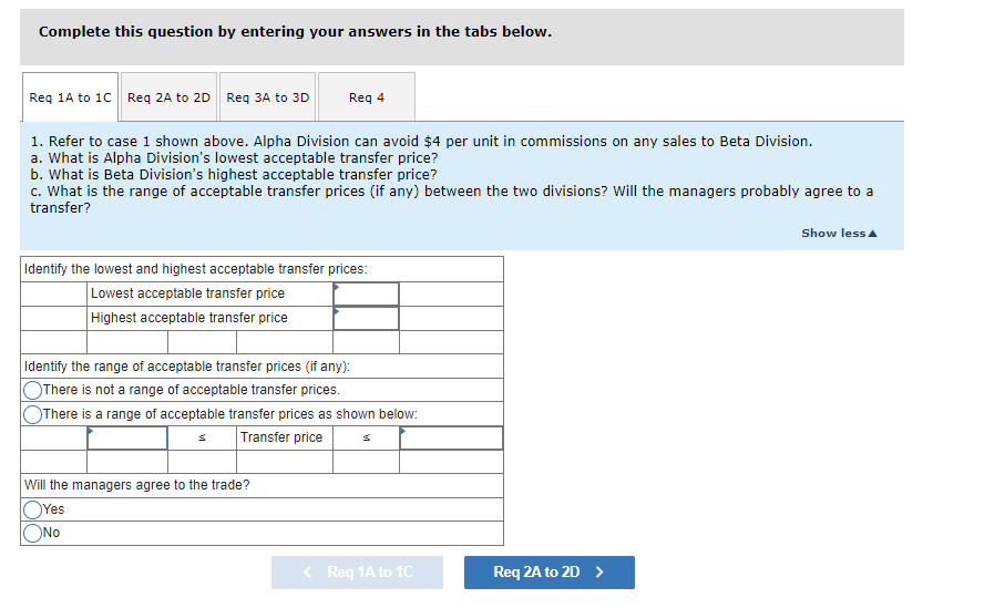 divisions within the same company. The managers of both divisions are evaluated