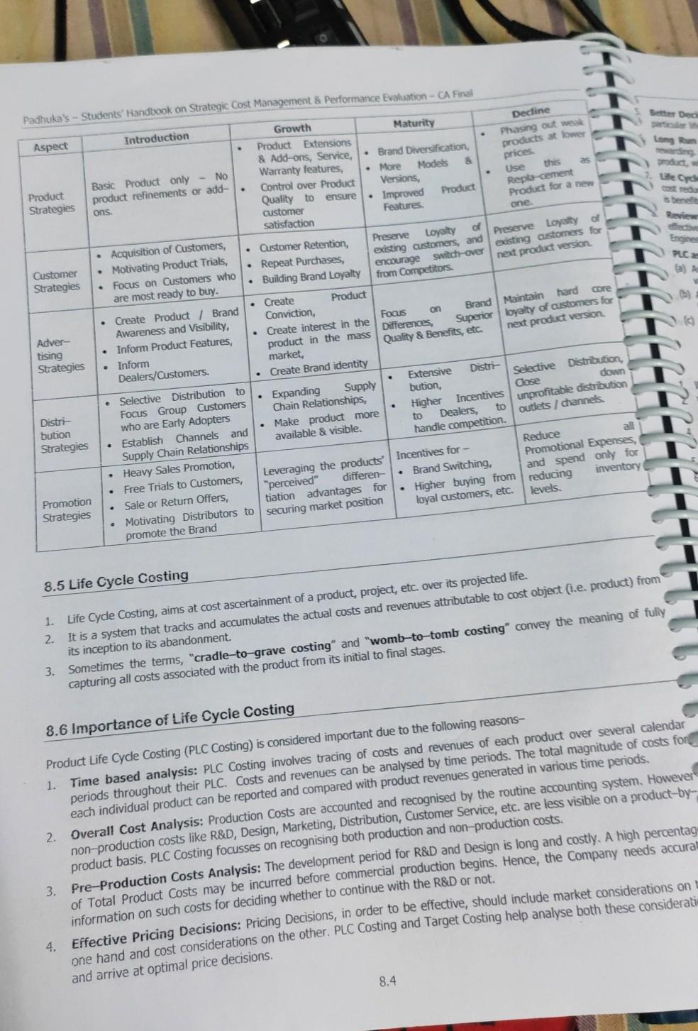 3.25 157115 Target Cost for New Design 375.00 6. Computation of Cost
