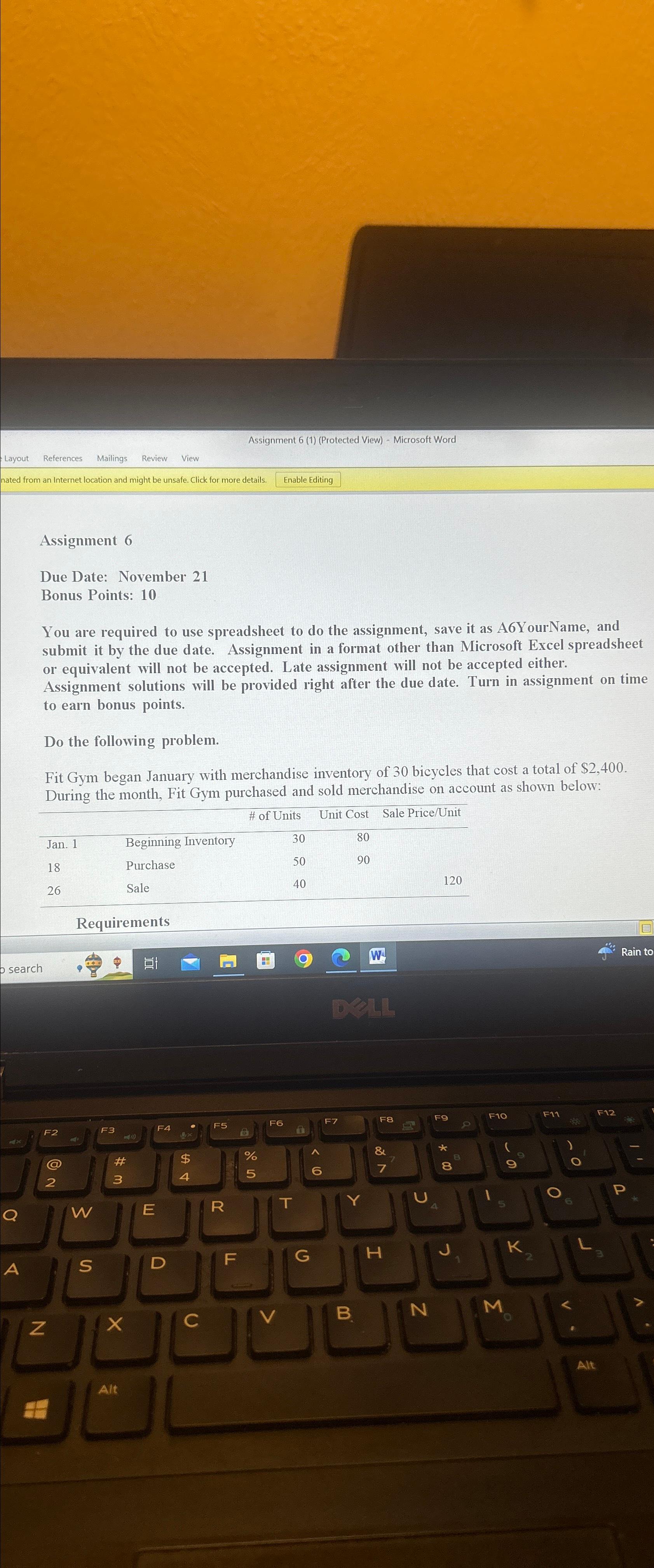 Assignment 6(1)(Protected View)- Microsoft Word Layout References Mailings Review View nated