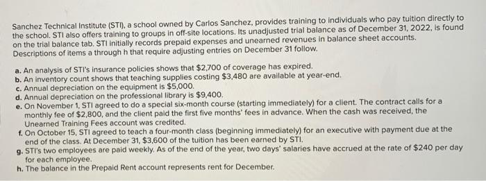 I cannot figure out number 2 for teaching supplies expense Sanchez Technical