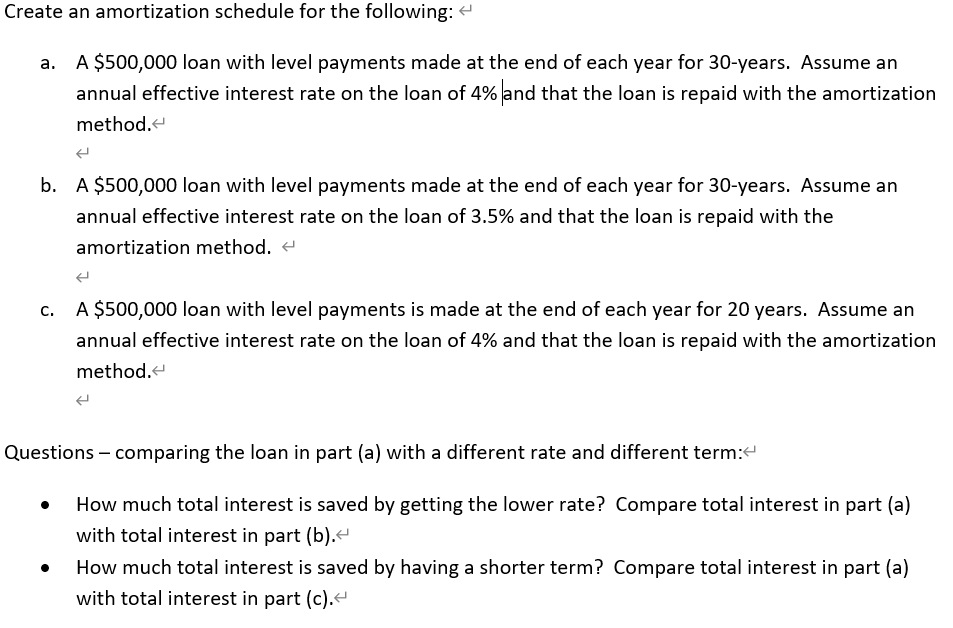 i need an excel method with every equation in that project. Create