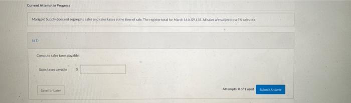  Current Attempt in Progress Marigold Supply does not segregate sales and