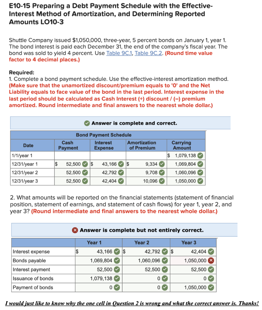E10-15 Preparing a Debt Payment Schedule with the Effective- Interest Method