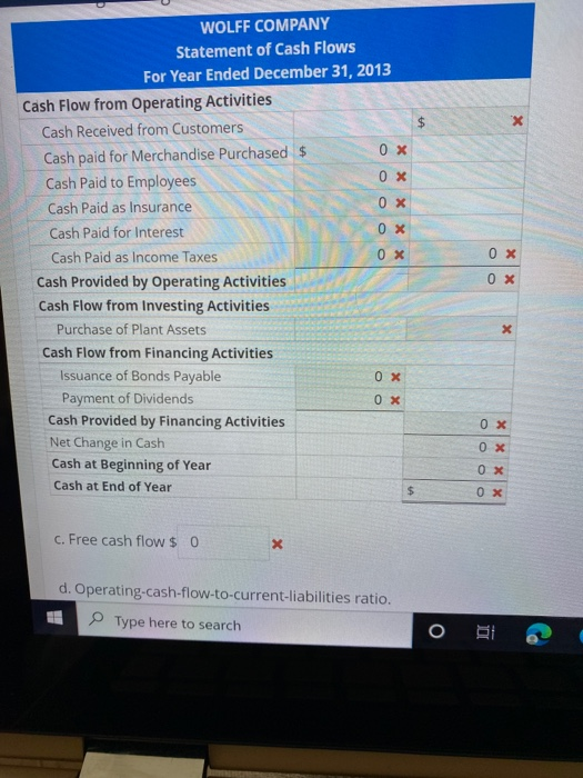 shown below: WOLFF COMPANY Income Statement For the Year Ended December 31,