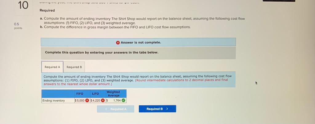 Show how different inventory cost flow methods (specific identification, FIFO, LIFO, and