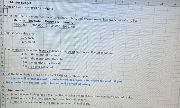 using cell reference formulas Steps to Perform: Step Instructions Points Possible 1