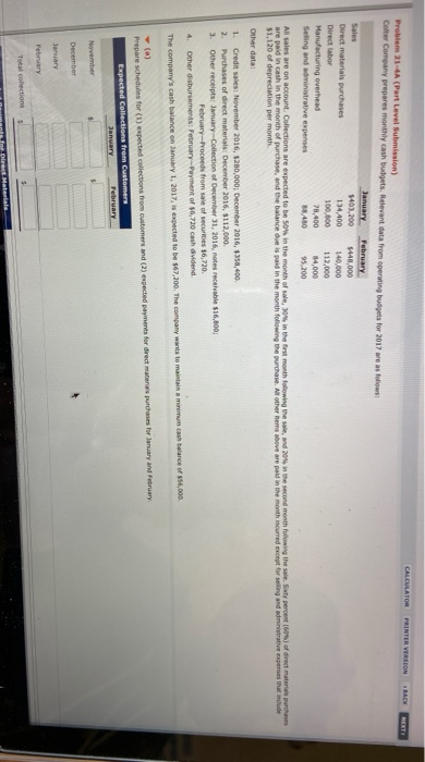  Problem 11- (Part Level Sution) Ceramy prepares match budgets Relevant rom