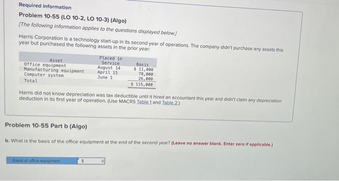 assets in the prior year Placed in Asset Service Basis Office equipment