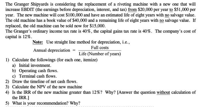 show work and include financial equation, algebraic equation and answer. Calculate to