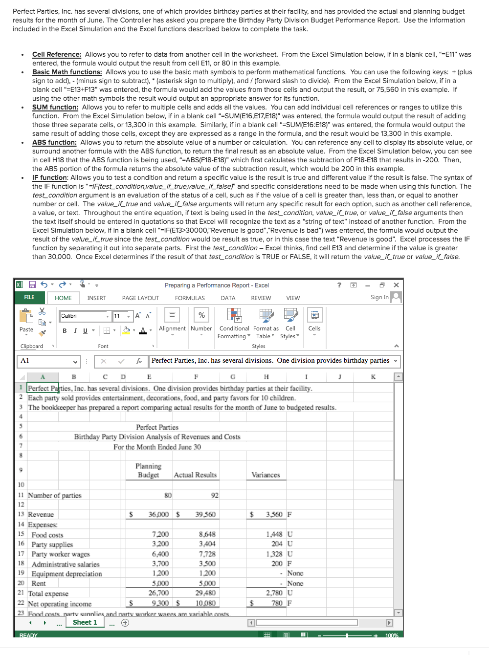 Please help with the empty variance columns: "Activity variance and Revenue and