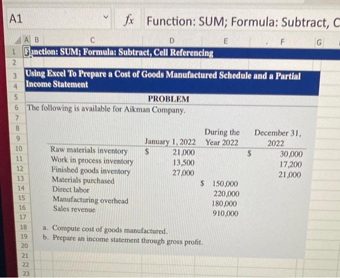 you. with the excel SUM and cell refrencing pls. Mail Excel Homework