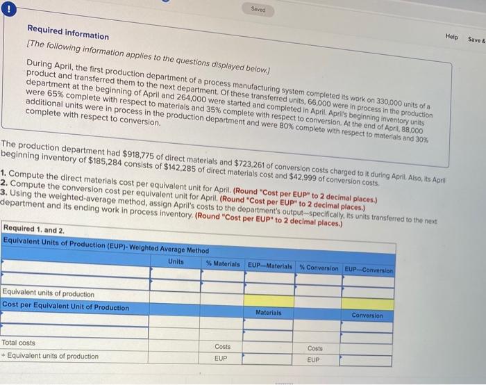  Saved Help Save & Required information [The following information applies to
