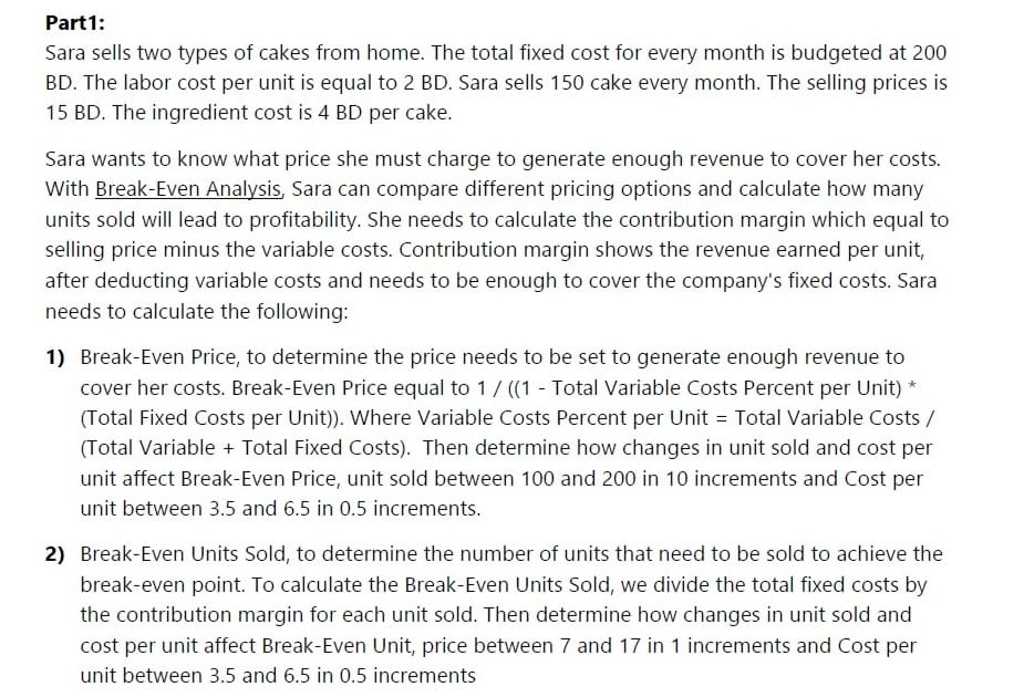 I need it to be solved using modeling , sensitivity analysis and