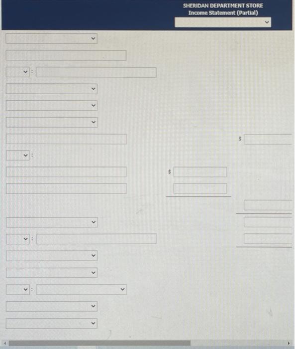 you! At the end of Sheridan Department Store's fiscal year on November