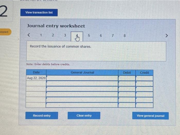 transactions affecting shareholders and the equity accounts a. 5 The directors declared