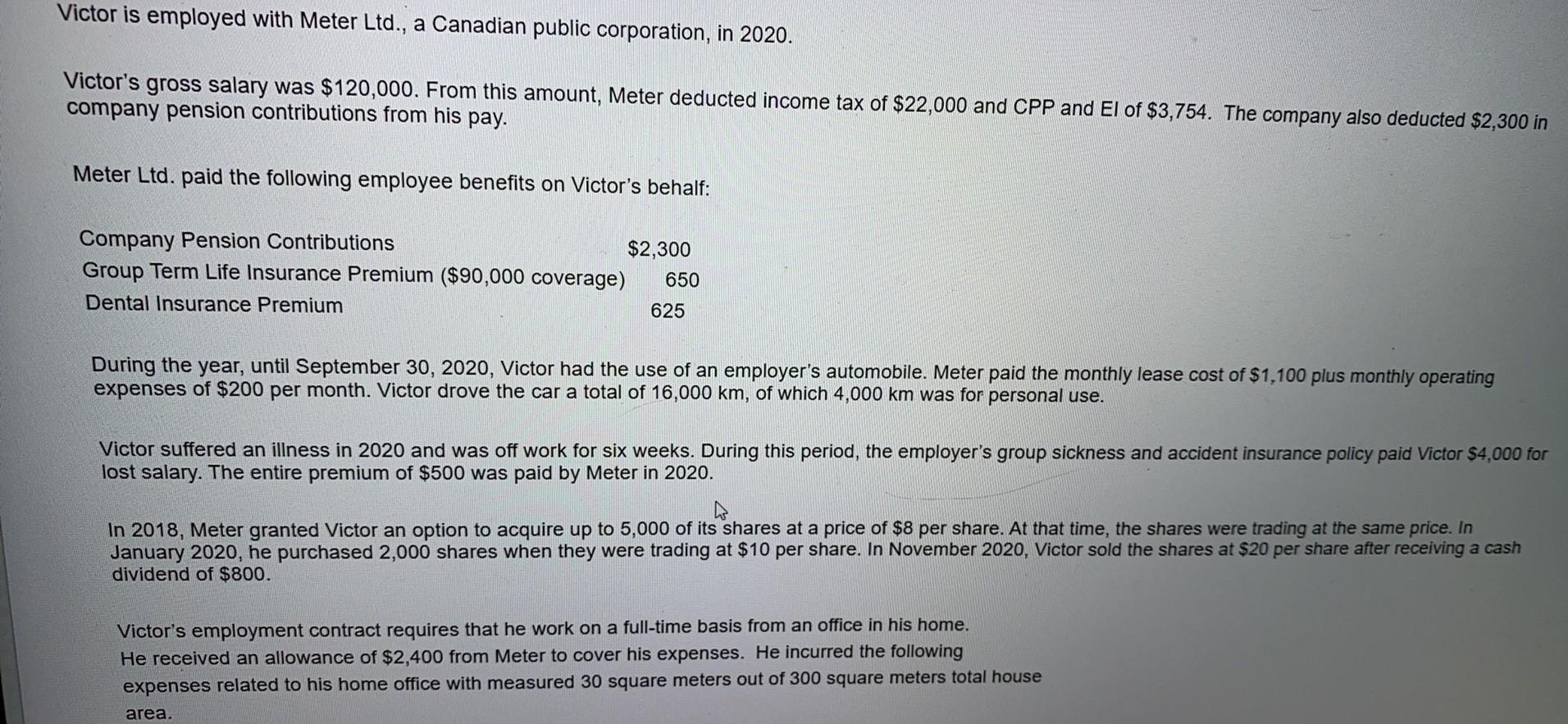 Can you Please explain me this Problem? Thanks! Victor is employed with