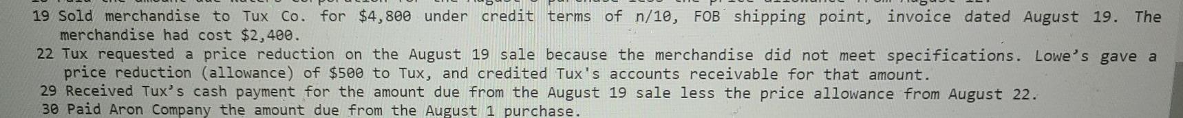 activities-perpetual system LO P1, P2 Prepare journal entries to record the following